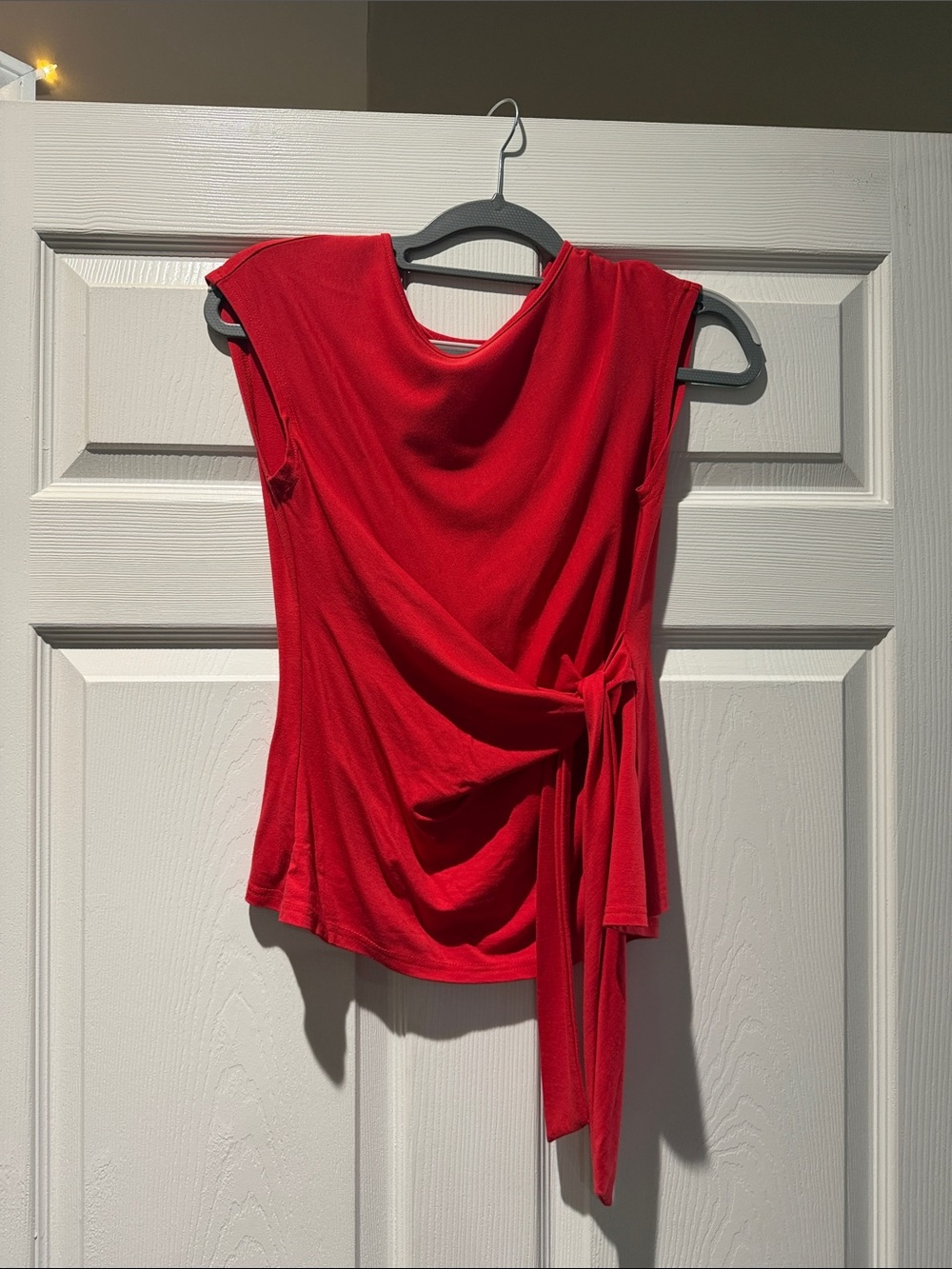 Source Unknown Red Sleeveless Tie-Waist Tank Top